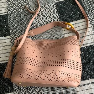 Leather tote and crossbody
